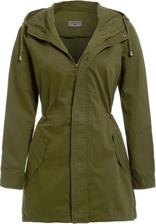 SS7 Womens Canvas Cotton MAC Ladies Trench Coat, Black, Khaki, Size 8 10 12 14 16 (UK - 10, Khaki Green)