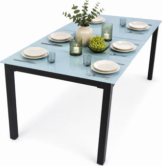 ebuy24 Mesa De Jard&iacute;n De Cristal Alu Balc&oacute;n Mesa 189x90 73x189x90 - Vcm