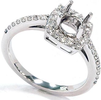 Pompeii3 1/3ct Diamond Halo 14K White Gold Engagement Ring Setting