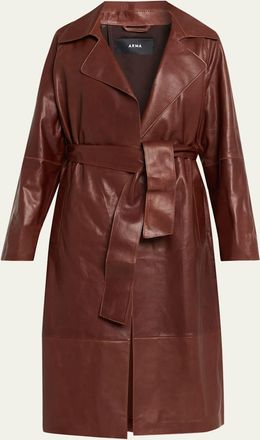 Arma Yava Wrap-Front Leather Coat