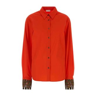 Dries Van Noten Chloris Shirt - Dames - Blouses & Shirts - Rood - Maat: M Katoen