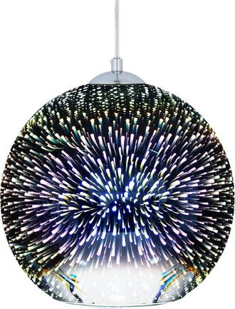 Beliani Beliani - Modern Ceiling Pendant Lamp High Gloss Infinity Light Effect Glass Silver Sessera