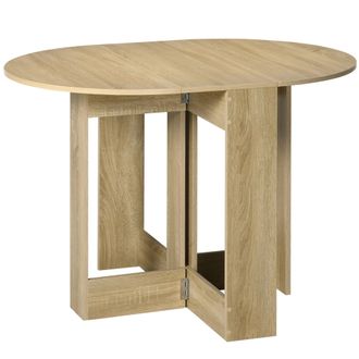 HOMCOM Folding Dining Table Foldable Drop Leaf Dinner Table For Kitchen Oak | TJ Hughes