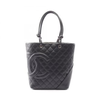 Chanel Black Leather Handbag Tote Bag (Pre-Owned)