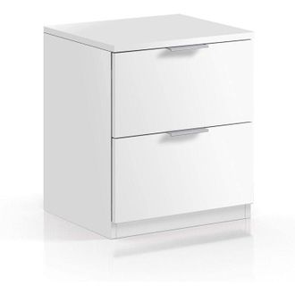 HOGAR 24 Mesita 2 Cajones, Color Blanco