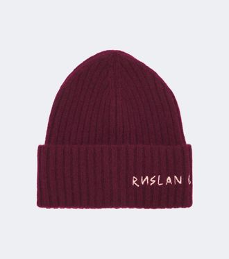 Ruslan Baginskiy Gorro acanalado de cachemir con logo