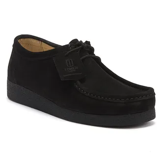 Tower Unisex London Apache Black Suede Shoes - Size UK 6.5