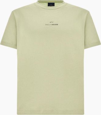 Paul & Shark Mens Paul & Shark Central Logo T-Shirt 574 Green - Size: 46