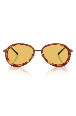 Diesel DL1016 54mm Oval Sunglasses in Matte Antique Copper /Yellow at Nordstrom