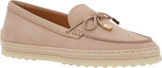 Tod's Womens Loafers, Pink Leather, Bow Detail Calf Leather