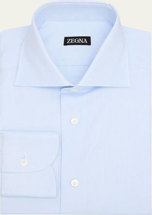 Ermenegildo Zegna Mens Oxford Weave Cotton Dress Shirt