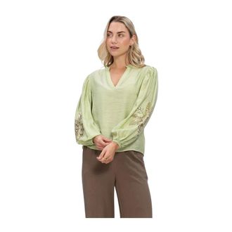 Ydence Ydence - Blouse Rose - Dames - Blouses & Shirts - Groen - Maat: M Linnen