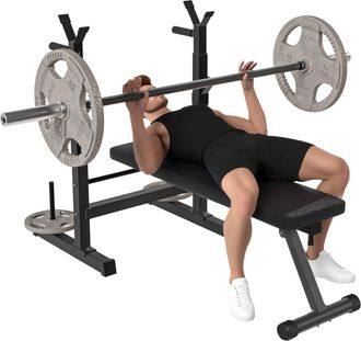 OEM Banco De Musculaci&oacute;n Con Soporte Para Barra Y Estaci&oacute;n De Dips Carga 220 Kg Para Entrenamiento En Casa Gimnasio