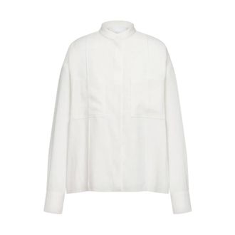 Dondup Shirts, female, White, Size: L Regular-fit Gabardine Shirt