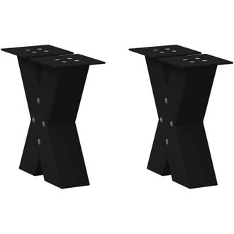 vidaXL Vidaxl - Patas Para Mesa De Centro En Forma De X (2 Unidades), Color Negro, 40 X (30-31) Cm, Acero