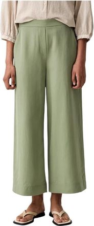 Marc O'Polo Wide Broeken - Dames - Wijde Broeken - Groen - M - Broeken
