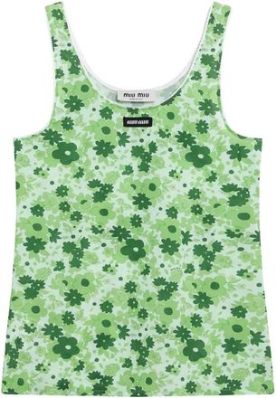 Miu Miu Sleeveless Top - Dames - Tops zonder mouwen - Groen - M - Tops