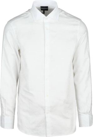 Emporio Armani White Regular Fit Cotton Mens Shirt