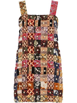 Dolce & Gabbana patchwork jacquard minidress - women - Silk/Cotton/Polyester/Rayon/Alpaca/Wool - 38 - Red