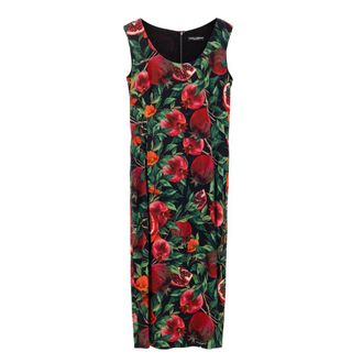 Dolce & Gabbana Womens Floral Print Sleeveless Dress - Black Viscose - Size EU 40 (Womens)