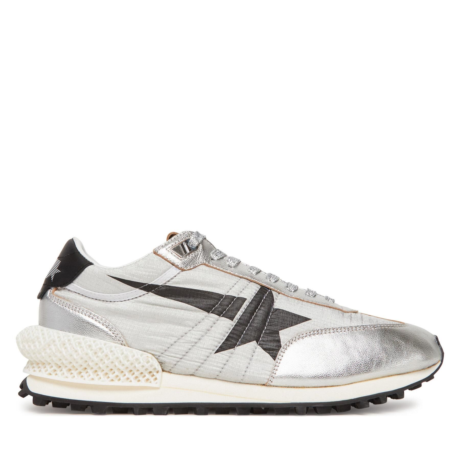 Golden ｜SNEAKERS (GWF00684 F005667 60246) Women's Marathon with silver ripstop nylon upper and black star