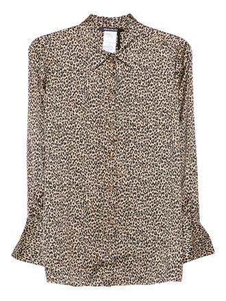 Pennyblack leopard-print button-up shirt - Brown