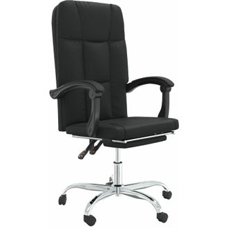 vidaXL Silla De Oficina Reclinable Cuero Sint&eacute;tico Negro Vidaxl