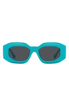 Versace 53mm Rectangular Sunglasses in Azure at Nordstrom
