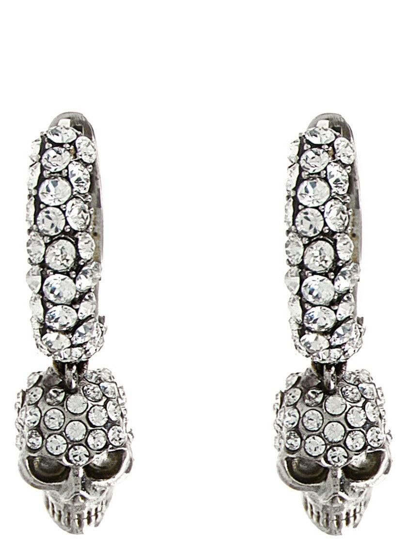 ピアス Mcqueen Rhinestone-Embellished Skull Pendant Earrings Alexander McQueen Rhinestone-Embellished Skull Pendant