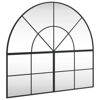 Berkfield Home Wall Mirror Black 100x90 cm Arch Iron