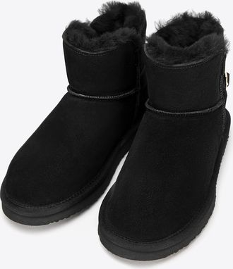 Wittchen Dames su&egrave;de enkellaarsjes met gesp zwart su&egrave;de leer