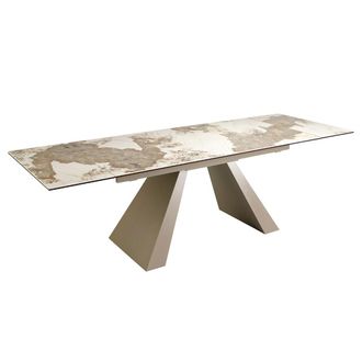 Angel Cerd&aacute; Mesa comedor extensible rectangular m&aacute;rmol porcel&aacute;nico