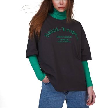 AMBAR St Tropez Printed T-Shirt In Grey