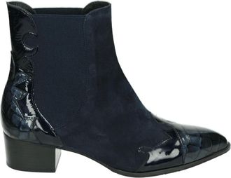 Pertini Schoenen, Dames, Blauw, 40 EU, Leer, Blauwe Westernlaars met G Breedte