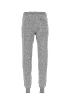Prada Mens Melange Grey Stretch Cashmere Blend Joggers Grigio Pantaloni