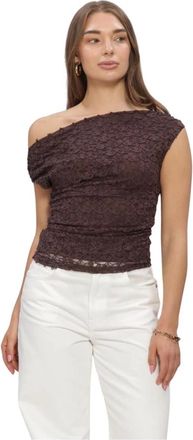 Y.A.S Y.a.s, Dames, Tops, Bruin, Maat: XS Linnen