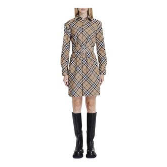 Burberry Dames, Jurken, Bruin, Maat: 3XS
