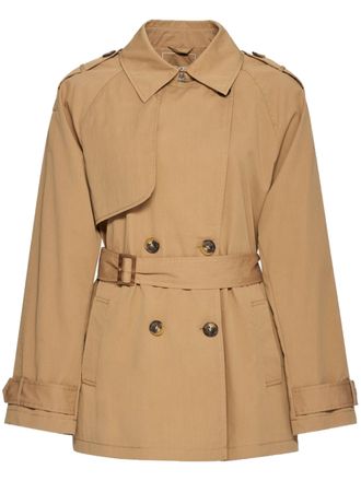 Geox Lampedusa Short Brown Double-Breasted Trench Coat