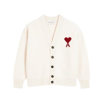 Ami Cardigans, male, White, Size: XL V-neck Sweater