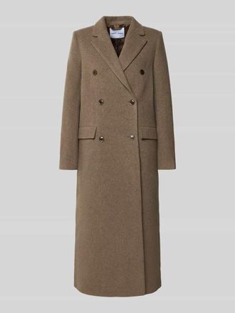 Sams&oslash;e & Sams&oslash;e Mantel mit Reverskragen in Taupe Melange, Gr&ouml;&szlig;e XS