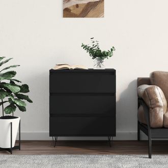 vidaXL Aparador De Madera Contrachapada Negro 60x35x70 Cm Vidaxl