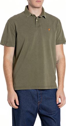 Replay Poloshirt REPLAY, Herren, Gr. XXL, mud, Piqu&eacute;, Obermaterial: 100% Baumwolle, unifarben, regular fit h&uuml;ftbedeckend, abgesteppte Kante, Shirts Poloshirt