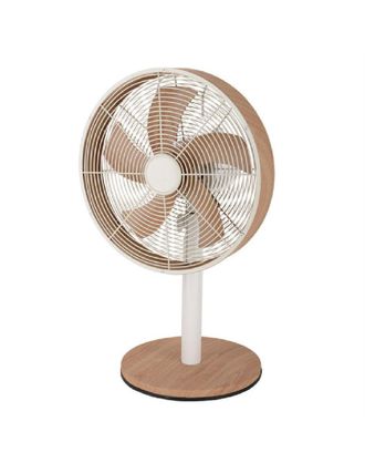 Fabrilamp Ventilador Sobremesa Alca&ntilde;iz Blanco/haya 3vel.45w 5 Aspas Oscilante Y Rotatorio 59x35x28cm