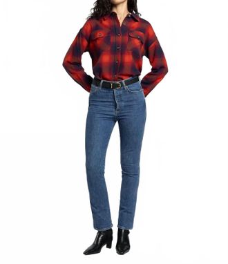 Thread & Supply Elsie Full Button Front Closure Shirt In Black Tomato Plaid