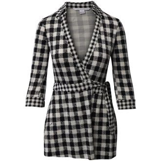 Diane Von F&uuml;rstenberg Diane Von Furstenberg Check Playsuit in Black/White Viscose
