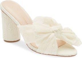 Loeffler Randall Penny Knotted Lam&eacute; Sandal in Pearl Broderie at Nordstrom Rack, Size 8
