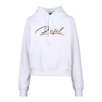 Diesel Felpa Corta - Dames - Hoodies - Wit - XL - Katoen - Hoodies & sweatvesten