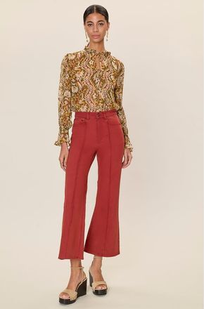 Rebecca Taylor Remi Stretch Kick Flare in Burnt Sienna at Nordstrom, Size 10