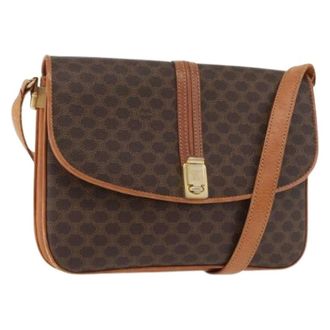 Celine Pre-owned Cross Body Bags, female, Brown, Size: ONE SIZE Pre-owned Vintage Macadam Shoulder Bag