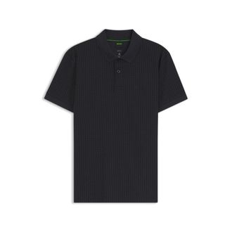 BOSS Cotton-piqu&eacute; polo shirt with all-over print